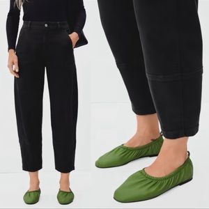 NWT Everlane The Utility Barrel Pant Jean 6 Black Cotton Twill High Rise Cropped